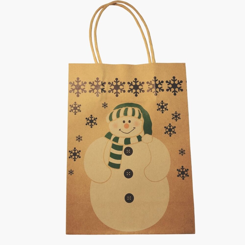 Snowman Paper Gift Bag Handles Winter Holiday Medium 9x6